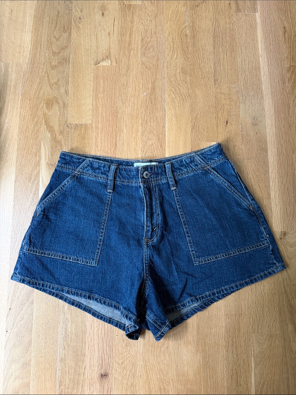 Curve Love High Rise Linen-Blend Denim Shorts